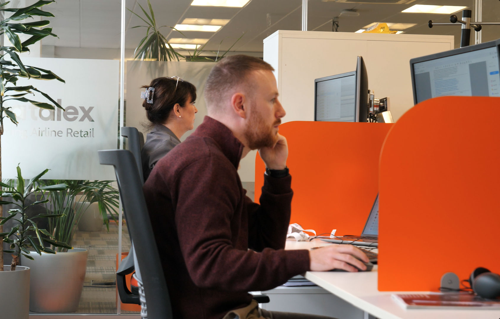 Employees working at the Datalex office in Dublin, Ireland